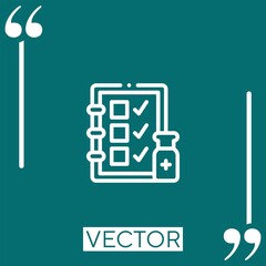 Poster - check vector icon Linear icon. Editable stroke line