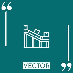 Poster - conveyor vector icon Linear icon. Editable stroke line