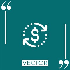 Poster - dollar   vector icon Linear icon. Editable stroke line