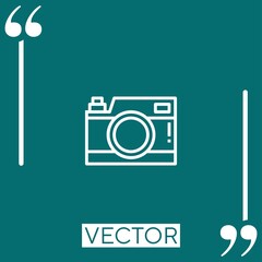 Poster - photo camera vector icon Linear icon. Editable stroke line