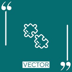 Poster - puzzle vector icon Linear icon. Editable stroke line
