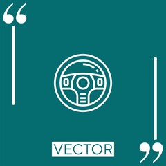 Poster - steering wheel vector icon Linear icon. Editable stroke line