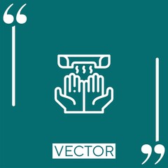 Poster - hand dryer vector icon Linear icon. Editable stroke line
