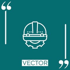 Poster - helmet vector icon Linear icon. Editable stroke line