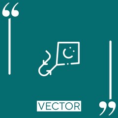 Poster - kite vector icon Linear icon. Editable stroke line