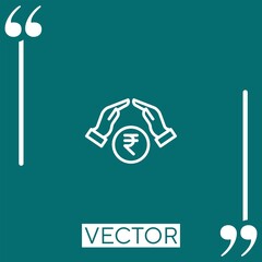 Poster - money   vector icon Linear icon. Editable stroke line