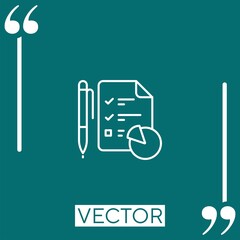 Poster - analytics vector icon Linear icon. Editable stroke line