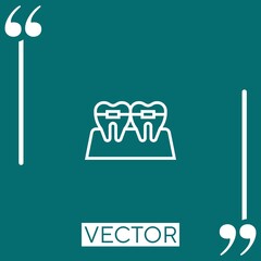 Poster - braces vector icon Linear icon. Editable stroke line
