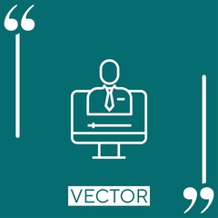 Poster - monitor vector icon Linear icon. Editable stroke line