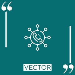 Poster - networking vector icon Linear icon. Editable stroke line