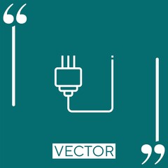 Poster - plug vector icon Linear icon. Editable stroke line