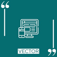 Poster - computer vector icon Linear icon. Editable stroke line