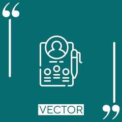 Poster - portfolio vector icon Linear icon. Editable stroke line