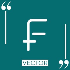 Poster - swiss franc vector icon Linear icon. Editable stroke line