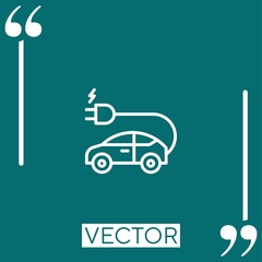 Poster - electric car vector icon Linear icon. Editable stroke line