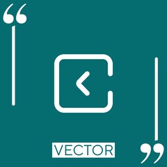Poster - left arrow vector icon Linear icon. Editable stroke line