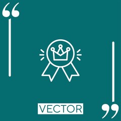 Poster - medal vector icon Linear icon. Editable stroke line