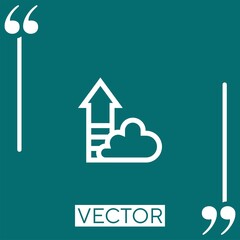 Poster - uploading vector icon Linear icon. Editable stroke line