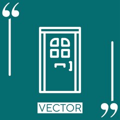 Poster - door vector icon Linear icon. Editable stroke line