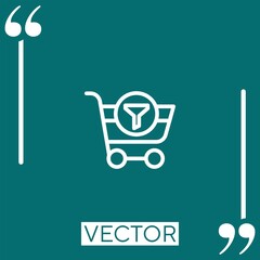 Poster - shopping cart    vector icon Linear icon. Editable stroke line