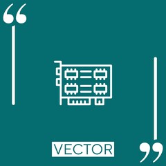 Poster - video card vector icon Linear icon. Editable stroke line