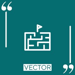 Poster - maze vector icon Linear icon. Editable stroke line