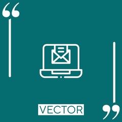 Poster - laptop vector icon Linear icon. Editable stroke line