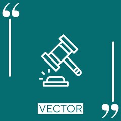 Poster - auction vector icon Linear icon. Editable stroke line