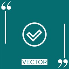 Poster - checked vector icon Linear icon. Editable stroke line