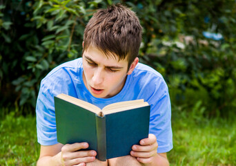 Poster - Young Man read a Book