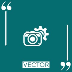 Poster - cogwheel vector icon Linear icon. Editable stroke line