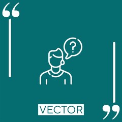 Poster - confused vector icon Linear icon. Editable stroke line