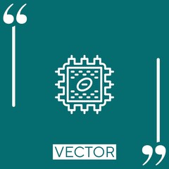 Poster - processor vector icon Linear icon. Editable stroke line