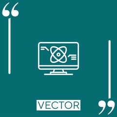 Poster - quantum computer vector icon Linear icon. Editable stroke line