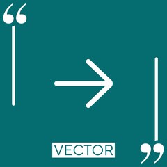 Poster - right arrow vector icon Linear icon. Editable stroke line
