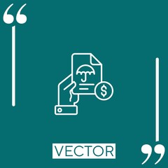 Poster - life insurance vector icon Linear icon. Editable stroke line