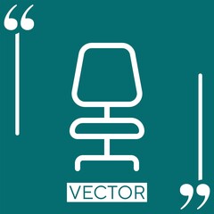 Poster - office chair vector icon Linear icon. Editable stroke line