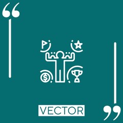 Poster - overcome vector icon Linear icon. Editable stroke line