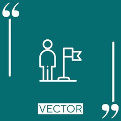 Poster - flag vector icon Linear icon. Editable stroke line