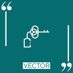Poster - key vector icon Linear icon. Editable stroke line