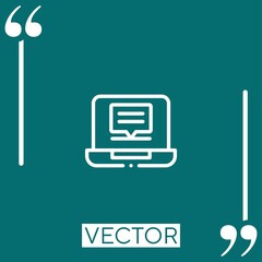 Poster - laptop vector icon Linear icon. Editable stroke line