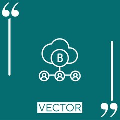Poster - blockchain vector icon Linear icon. Editable stroke line