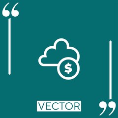 Poster - cloud banking vector icon Linear icon. Editable stroke line