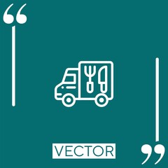 Poster - delivery truck vector icon Linear icon. Editable stroke line