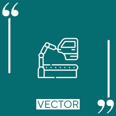 Poster - assembly line vector icon Linear icon. Editable stroke line
