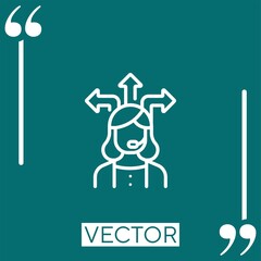 Poster - call center agent vector icon Linear icon. Editable stroke line