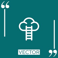 Poster - cloud vector icon Linear icon. Editable stroke line