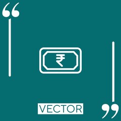 Poster - rupee vector icon Linear icon. Editable stroke line