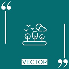 Poster - tree vector icon Linear icon. Editable stroke line