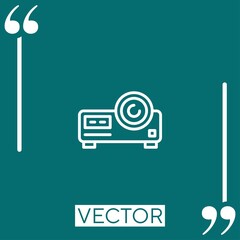 Poster - projector   vector icon Linear icon. Editable stroke line